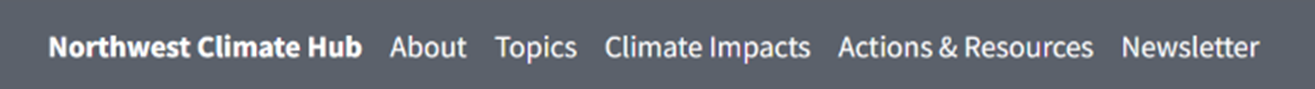 image of the grey bar on the top of the Northwest Climate Hub pages