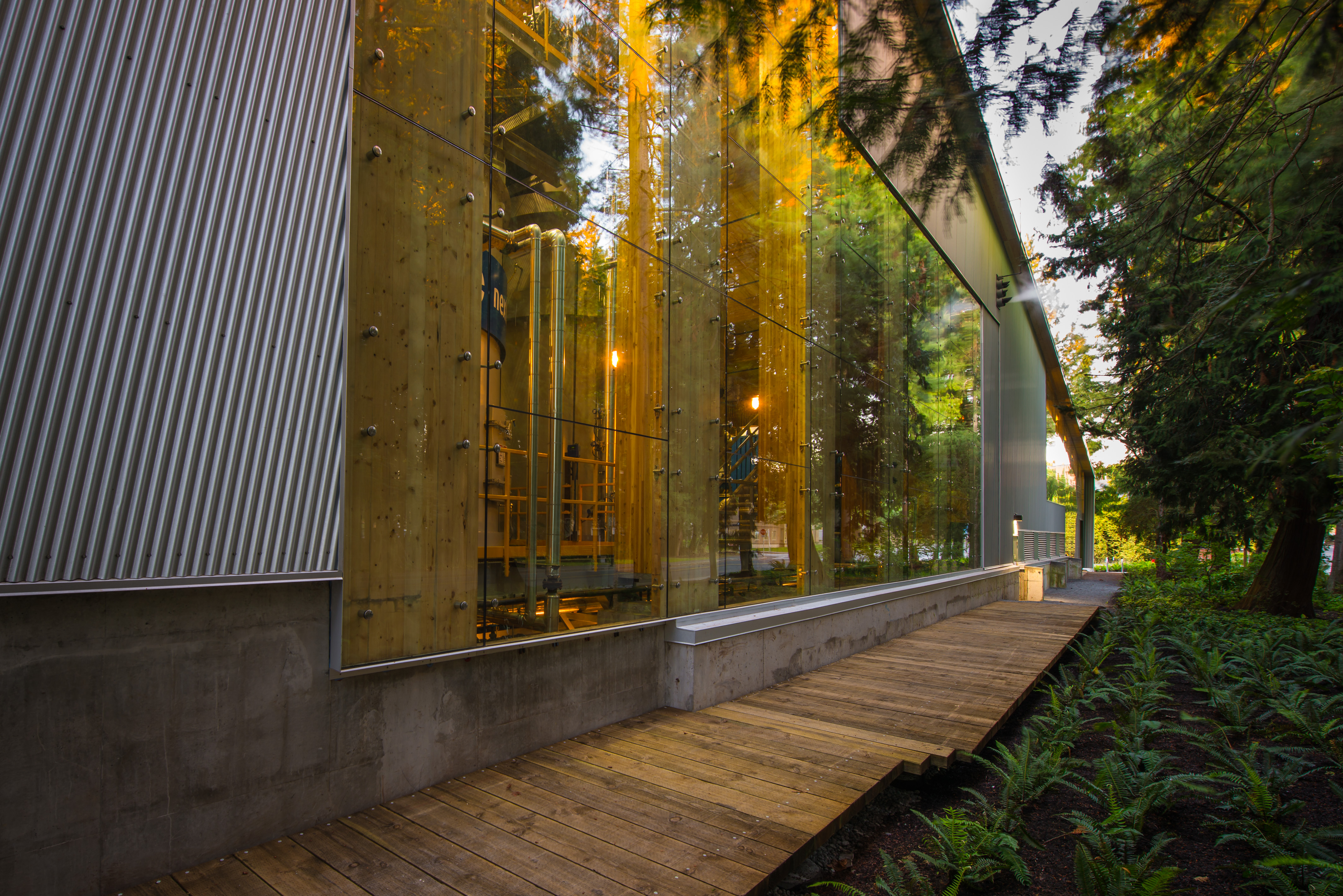 UBC's Bioenergy Research & Demonstration Facility uses cross-laminated timber throughout the building. Photo by Don Erhardt