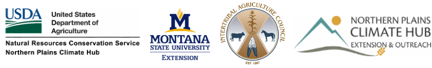 Logos for the USDA, MSU-Extension, Intertribal Ag Council, MACD, and the NPCH Extension & Outrach team