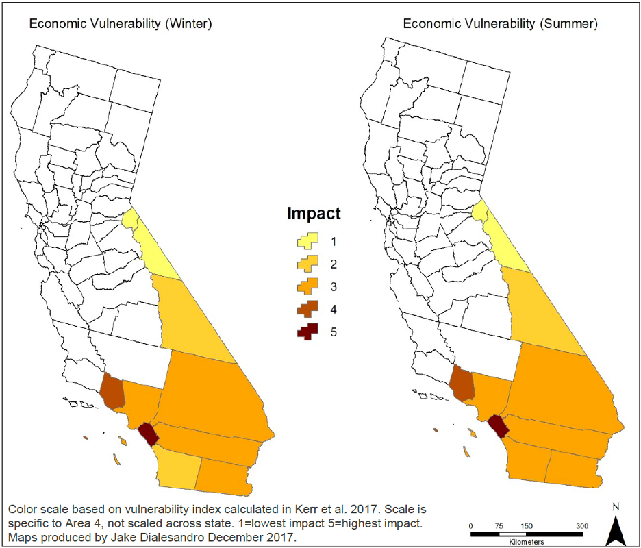 Economic vulnerabilities of California NRCS Area 4 counties