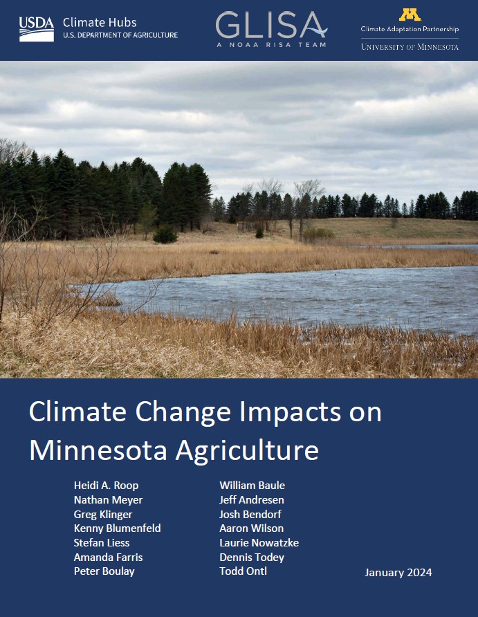 Cover page for Climate Change Impacts on Minnesota Agriculture