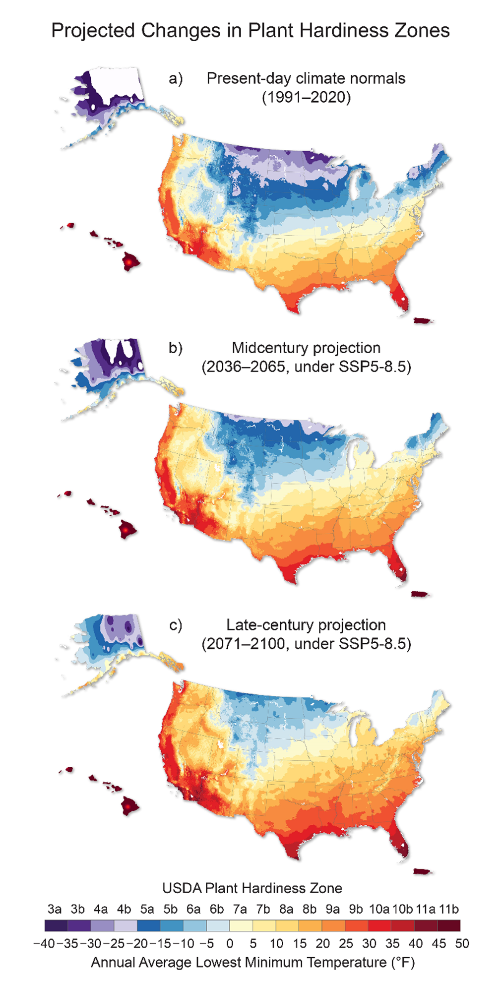 Projected changes in plant hardiness zones figure 11.3 - 1