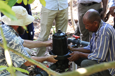 assessing state of irrigation water pump