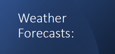 Blue background with the words Weather Forecasts::