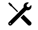 Wrench and a screw driver making an X