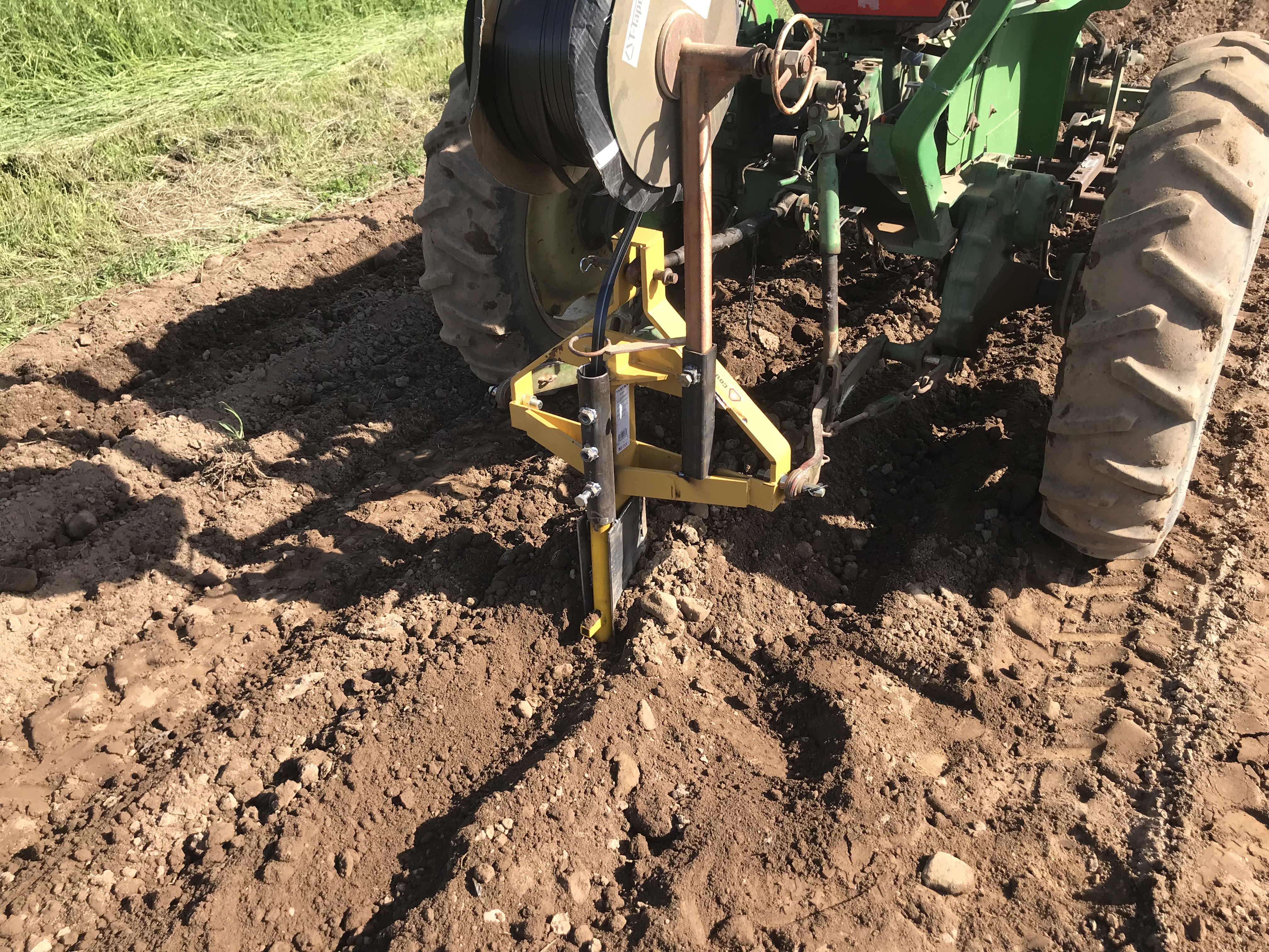 Installation of subsurface drip irrigation lines at Cecarelli Farms. | Photo by William DellaCamera