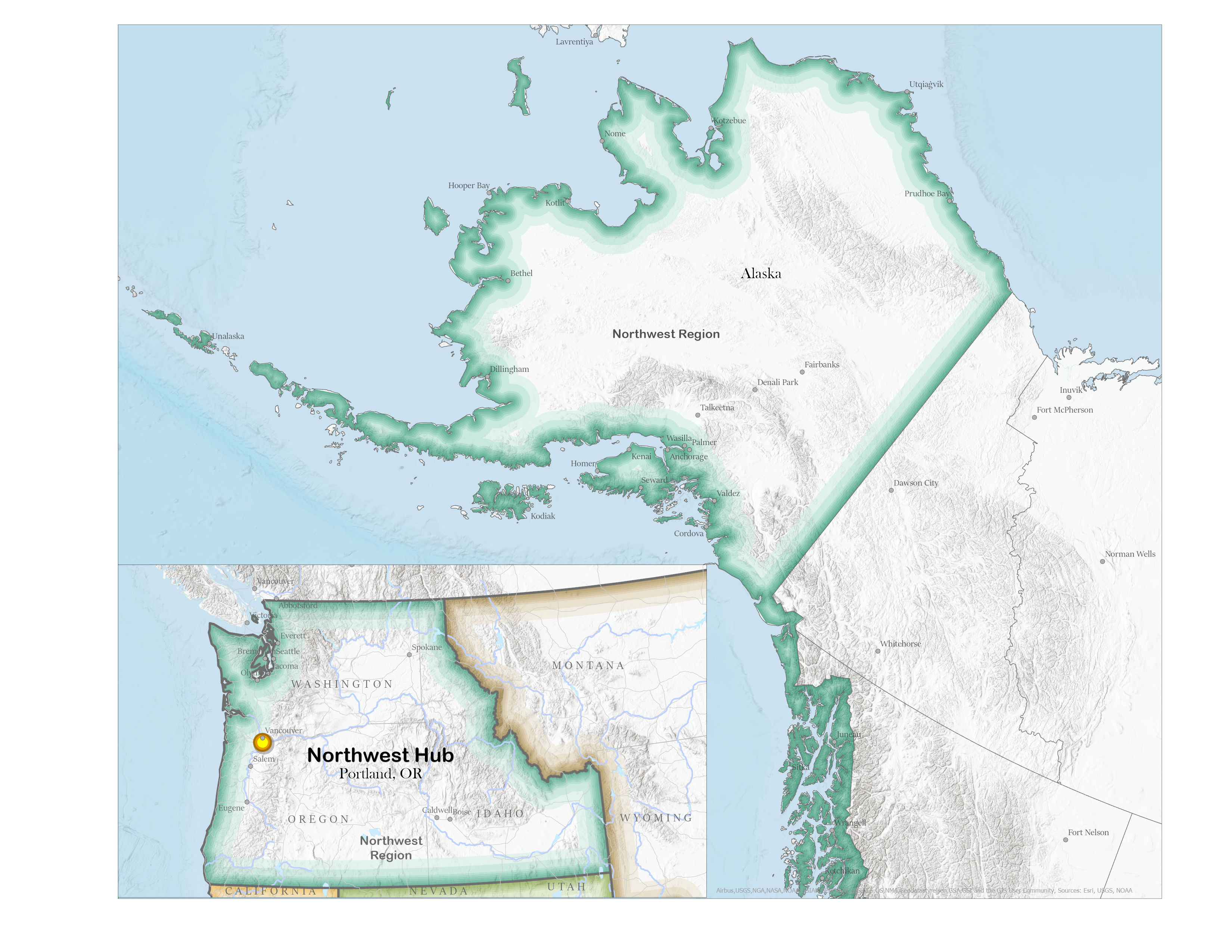 A map of the Northwest Climate Hub