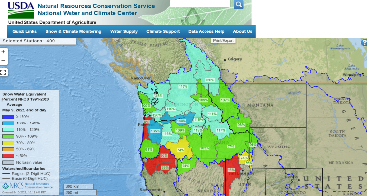 Image of NRCS interactive Percent of Normal map.