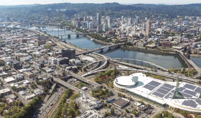 An aerial view of Portland, Oregon