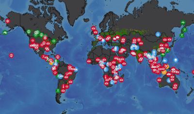 Global agricultural and disaster assessment system world map