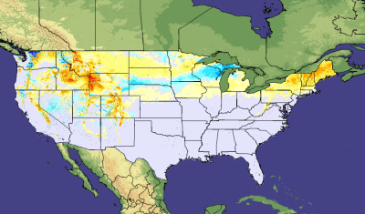 modeled snow depth departure from normal | NOAA