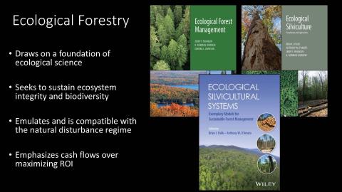 Title slide for Ecological Silviculture for Restoration and Adaptation in Conifer Ecosystems of the Interior West presentation