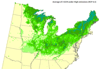 Map of USDA Forest Service Tree Atlas Tool output