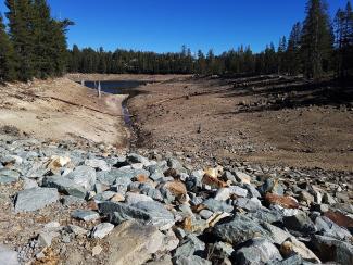 Dry reservoir during drought