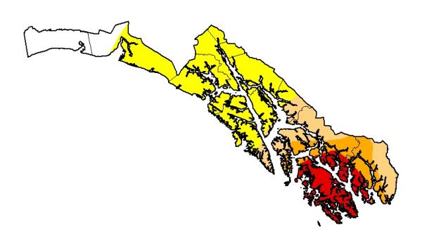 Southeast Alaska Drought Map