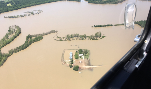 Aerial view of flooding in the Midwest by USDA's Sec. Sonny Perdue
